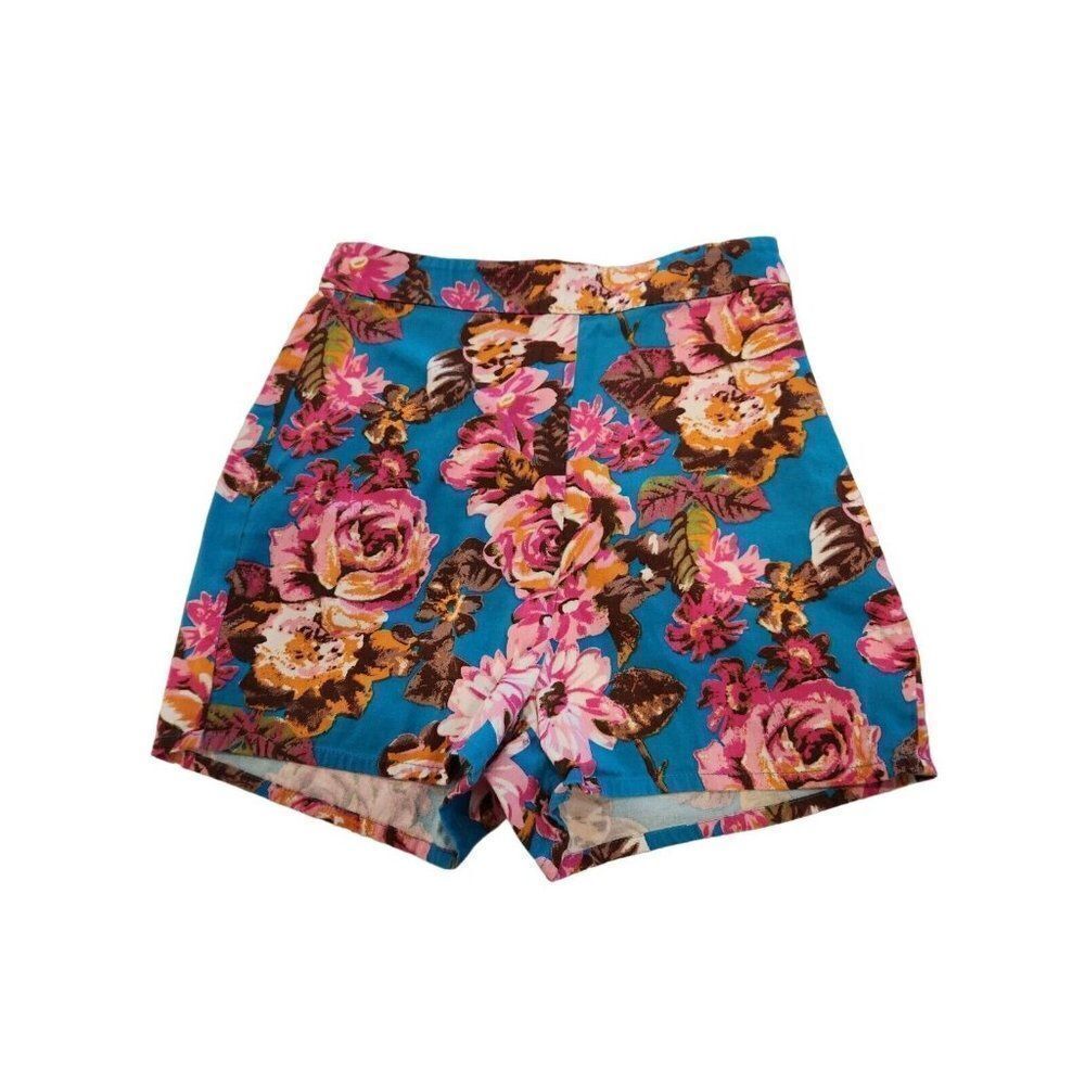 Beach Bash Tatyana High Waist Multicolor Floral Shorts Retro Pinup VLV